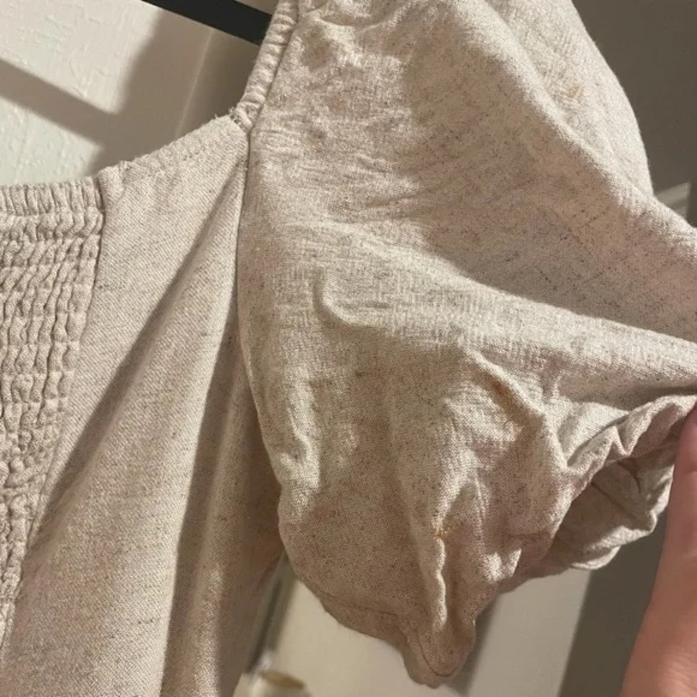 SOLD//  NEW/NWT! Abercrombie & Fitch Puff Sleeve Linen Dress ~ Size XS - Picture 11 of 11